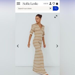 Selfie Leslie Clearwater Crochet Short Sleeve Maxi Dress